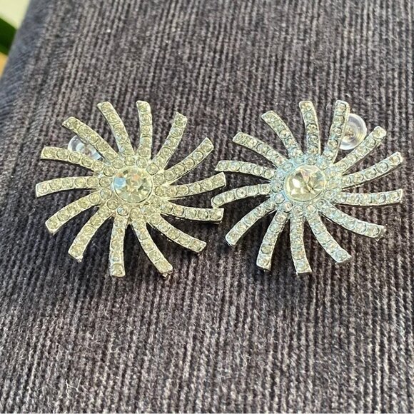 Starburst Rhinestone Earrings - Picture 2 of 11